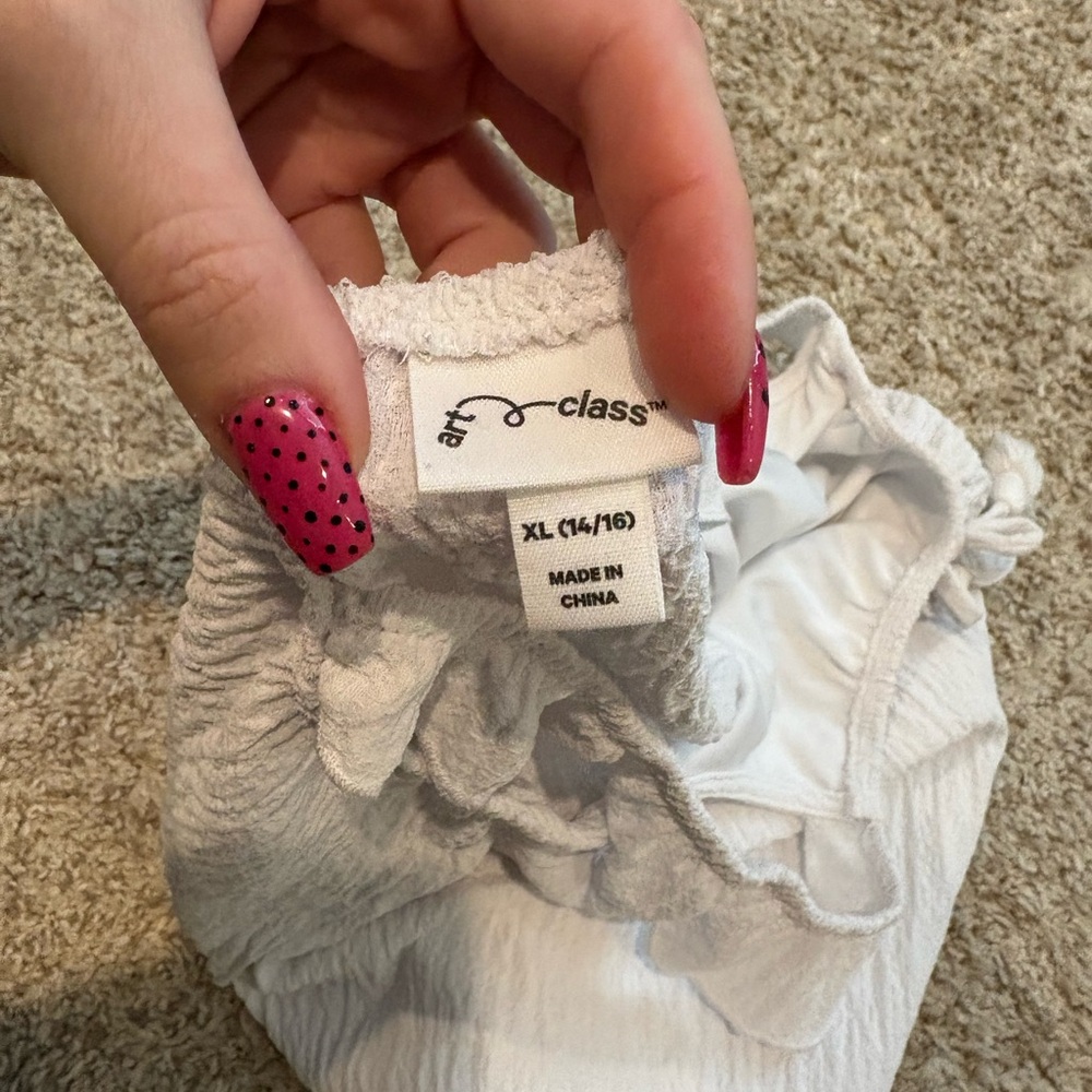 White Ruffle Tank Top - Picture 6 of 6